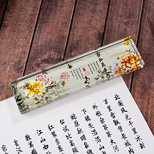 Kristall Pfingstrose Blume Rechteck Glas Briefbeschwerer Heimtextilien Ornamente Kreative Geschenke