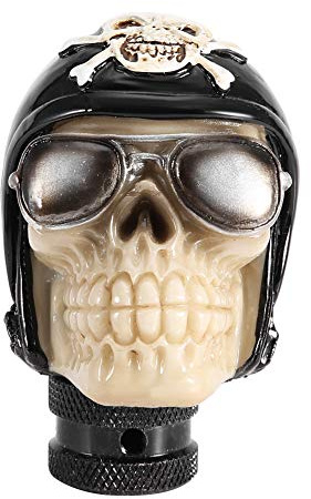 Wakects Totenkopf Schaltknauf, Universal Metall Schalthebel mit 3 Schläuchen 8mm 10mm 12mm, Auto Schaltknauf Ersatzteil