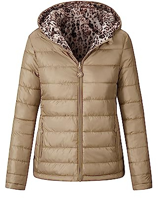 Vibes Ladies Jackets Women Reversible Winter Down jacket Lightweight Packable Jackets for Women Zipper Hooded Coat with Pockets Windproof Waterproof