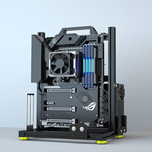Banco de pruebas de marco de PC de montaje creativo, carcasa de aluminio al aire libre, soporte para placa base de computadora para placas base ITX, ATX, MATX/EATX