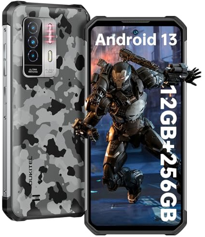 OUKITEL WP27 Téléphone Portable Incassable,Android 13,Octa-Core Helio G99,20MP Nocturne Vision,24Go+256Go/2To,Smartphone 6.8 FHD+120Hz, 8500mAh(33W),NFC/Dual SIM/Face ID/IP68/GPS