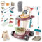 deAO Kinder Putzwagen - Putzset mit Wischmop, Eimer, Besen, Staubsauger, Bürsten, Kehrschaufel, Handfeger und Reinigungswagen - Kinder Reinigungsspielzeug ab 2 3 Jahre (Rötlichbraun)