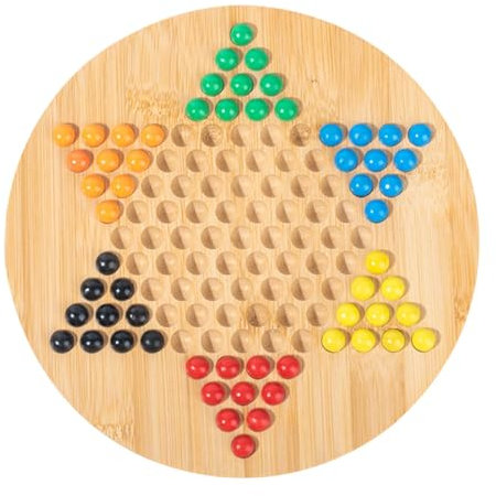 Wooden Ladies Glass Beads Board Game | Hexagonal Glass Beads Ladies Game - Wooden Chinese Ladies Board Game For Over 3 Years Old