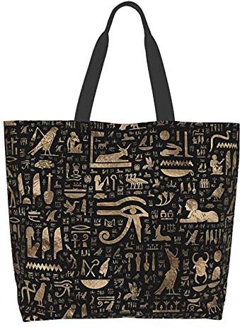 Jeroglíficos Del Antiguo Egipto Mujer Bolsa Tela Casual Bolsa Tote Grande Bolso Tote De Lona Para Estudiantes Vida Cotidiana La Compra