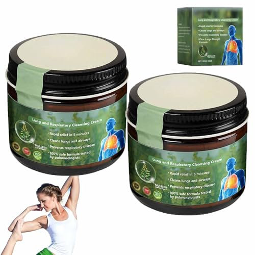 Lercea Mullein Clear Lung Repair Cream,Lercea Mullein Lung Cream,Clear Lung Cream zur Verbesserung der Lungengesundheit,Lungen- und Atemwegsreinigungscreme,Förderung der Lungendurchblutung