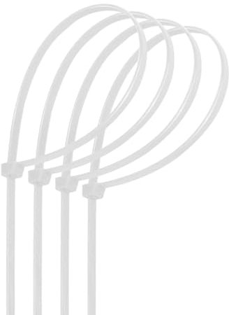 bridas de poliamida 4,8x250 mm, 30 unidades, color blanco, ideales para sujeción, organización y fijación en proyectos diversos.