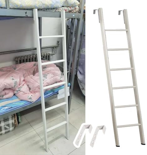 Échelle Longue et Courte pour lit superposé de Camping-Car avec Crochets, échelle de Remplacement Blanche Uniquement pour lit superposé, échelles pour Lits Jumeaux de Caravane, 180 cm