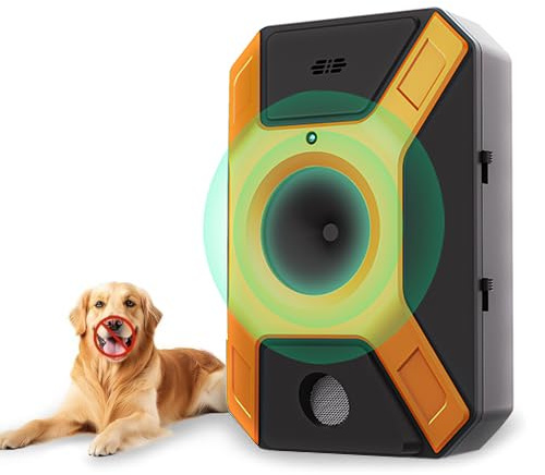 WUGEIN Ultrasuoni Antiabbaio,Ultrasuoni per Cani,Antiabbaio Anti Abbaio Cani Dispositivo, Automatico Anti-Abbaio per Cani con 3 modalità da Interno Interno ed esterno