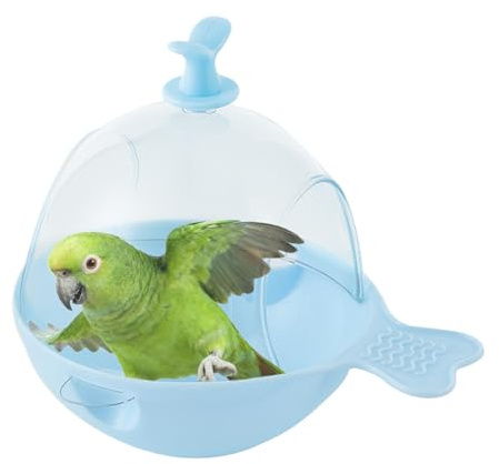 Generisch Vogelbad für Käfig – großes transparentes Vogelhaus, hängendes -Badezubehör | Doppelt öffnendes Vogelbadespielzeug zum Baden von Nymphensittichen und kleinen mit langem Schwanz