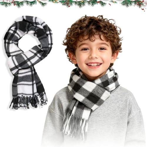 YCZARD Kids Scarf Winter Warm Scarves Soft Plaid Scarf for Boys Girls Gifts, Autumn Winter Checkered Tartan Long Scarfs Neckwear 150×25 CM