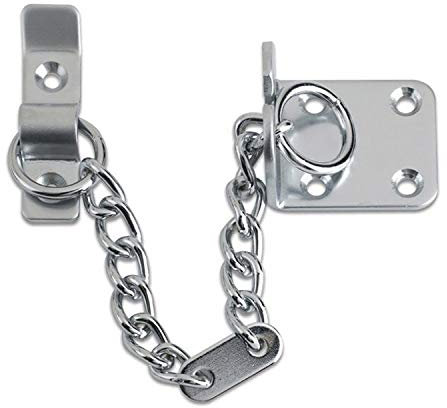 XFORT® Polished Chrome Door Chain, Narrow Design Limiter, External and Internal Restrictor for Wooden and UPVC Doors, Additional Front Security for Safer Caller Identification