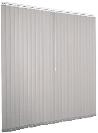 Ventanara® Lamellenvorhang raumverdunkelnd 100% Komplettset Vertikaljalousie 89mm inklusive Montagematerial (Grau, 200 x 250 cm)