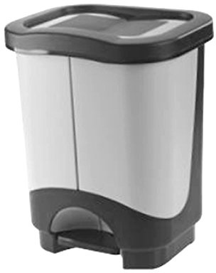Tontarelli Pattumiera Differenziata a Pedale 10.5L+10.5L - Crema/Grafite