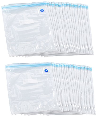 Rosenstein & Söhne Vakuum Gefrierbeutel: 20er-Mega-Pack Vakuumierbeutel, je 26 cm x 28 cm, 2er-Set (Gefrierbeutel für Vakuumierer, Vakuumbeutel, Zip)
