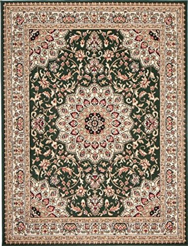 Carpeto Orientteppich Teppich Grün 180 x 250 cm Medaillon Muster Kurzflor Verona Kollektion
