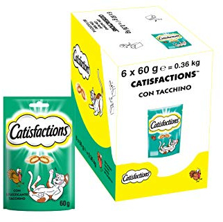 Catisfactions Snack per Gatto, Stuzzicante Tacchino, 6 Confezioni da 60 g