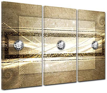 Declina Großformat, Kunstdruck auf Leinwand, Dekoration für Wohnzimmer, modernes Leinwand, abstraktes Design, 90 x 60 cm, Braun, Leinen, braun, 90x60 cm