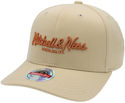 Mitchell & Ness 110 Curved Snapback Metallic Pinscript OB (Khaki/Copper, OneSize)