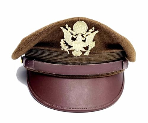 Sturm Casquette Officier Aviateur Pilote US AIR Force Américaine 1941 WWII Crush Cap Hiver (61)