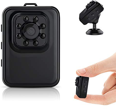 RNNTK Mini Portatile Telecamera, Rilevamento di Movimento Registrazione A Ciclo Continuo Telecamera Spia Audio Registrazione Video,Nascosta Inteligente HD Microcamera per Interno Ed Esterno