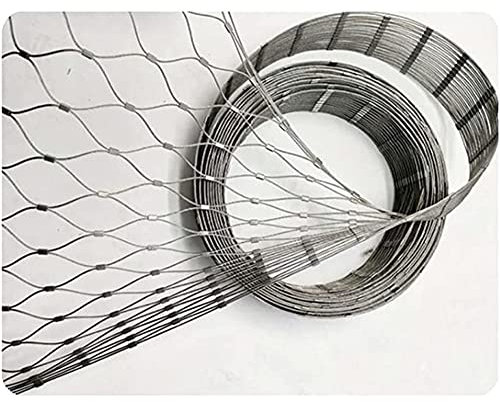 Edelstahl-Drahtseilnetz-Rolle, 2,0 Mm Flexibles Edelstahl-Maschendrahtkabel Kette Gegen Absturz In Großer Höhe Schnappverbindung Zoo-Zaun Sportplatz-Schutzzaun (Farbe : Silver-2mm, Größe : 1x15m)