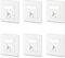 deleyCON 6x 1 Port LAN Anschlussdose Datendose Unterputzdose für Keystone Module 45° Gewinkelter Auslass für Keystone Module mit z.B. RJ45 Koaxial F-Stecker RJ-11 Cinch Klinke Toslink PS2