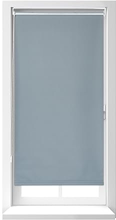 Relaxdays Thermorollo, ohne Bohren, Klemmfix, Kettenzug, 80x220 cm, Stoffbreite 76 cm, blickdichtes Klemmrollo, grau