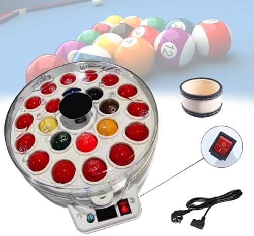 Quixnova Elektrische Billardkugel-Reiniger-Poliermaschine, Pool-Kugelreiniger, Snooker-Waschmaschine für 22 Billardkugel-Set (Billardkugeln Nicht im Lieferumfang enthalten)