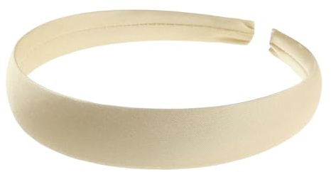 Haarreif für Mädchen, Schuluniform, Geburtstag, Party, Hochzeit, Blumenmädchen, für besondere Anlässe, einfarbig, Satin, 2 cm, kurzes, langes Haar, Haarreif (Nude Gold)