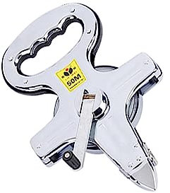 OSALADI 50m Ruban à Mesurer Rétractable Règle Acier Inoxydable Ruban De Construction Avec Broche Plaquée Et Ceinture Résistante