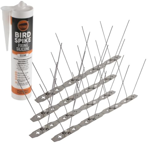 Shard | Pinchos para palomas de acero inoxidable Slim Fit | Autoensamblaje de 4,5 metros | Incluye silicona de fijación