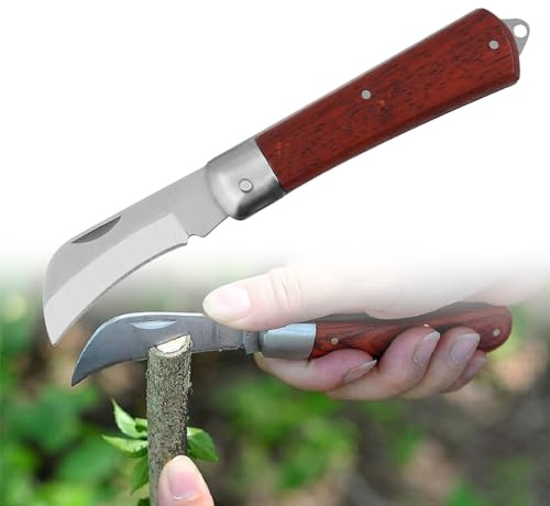 Navaja para Injertar de Jardinería - Cuchillo de Injerto Plegable de Acero Inoxidable para Árboles y Jardín - 1 PC