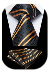 Enlision Krawatte Herren mit Einstecktuch Set Check/Plaid/Streifen Krawatte & Taschentuch für für Business Hochzeit Feier Anzug