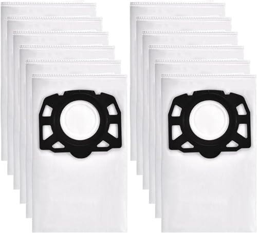 12 Bolsa de Aspiradora Compatible con Kärcher KFI 357 KWD1 KWD2 KWD3 WD2 Plus WD3 WD 2 Plus WD 3 MV 3 SE 4001SE 40 SE 4002, Bolsas de Polvo Compatible con Karcher 2.863-314.0