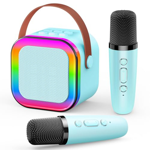 Dislocati Kids Microphone, Toys for 3-15 Year Old Boys LED Karaoke Machine | Teenage Boys Gifts Christmas Xmas Presents Portable Bluetooth Speaker with 5 Sound Effects KTV Party