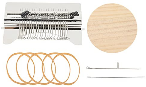 HOKZYHOUSE Webstühle, 21 Haken Stopf-Mini-Webmaschinen, Robuste Stopfmaschinen aus Holz für Selbstgemachte Kleidung