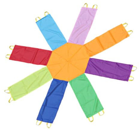 WOONEKY Achteckiger Regenschirm Spielzeug Für Körperliches Training Kreativer Regenbogen-regenschirmspiel Trainingszubehör Für Junge Mädchen Aus Hochwertigem Nylonmaterial