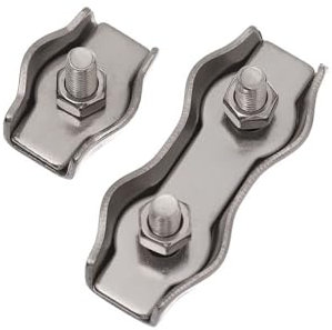 GFDSGRE Drahtseilklemme 8 Stücke Drahtseilklemme Sattel Edelstahl Eiform Bolzen Clip Seil Einfacher Griff Anti-Rutsch-befestigungswerkzeug Simplex/Duplex Rigging Seilklemme(Simplex-M4)