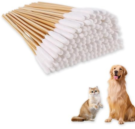 300Pcs Dog Ear Cotton Buds, 12cm Long Cleaning Swabs Dog Ears Cleaner, Stinky Stuff For Dogs And Cats Ears Cleaning, Swab Sticks Remover Itchy, Cotton Buds For Animals Ear Wax Infection Removal