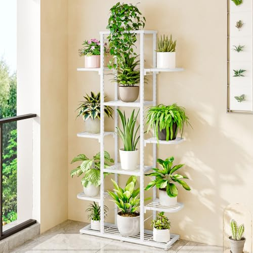 Uneeruiqy Supporto per piante, 5/7 ripiani in vaso, antiscivolo, impermeabile, ad angolo, supporto per fiori, multi-livello, per soggiorno, balcone, giardino