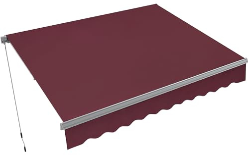 MCombo Patio Awning 12x8 Feet Sunshade Canopy for Manual Retractable Awnings, 4664 (Burgundy, 12x8ft)