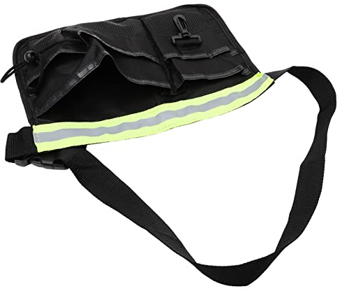 Angoily Adjustable Reflective Garden Tool Belt for Men and Women, Heavy Duty Oxford Waist Pouch with Multiple Pockets for Gardening and Construction Use