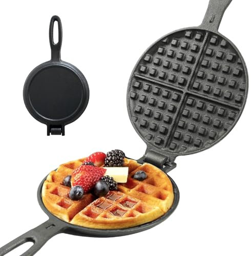 Galera redonda de hierro fundido de 7 pulgadas, fácil de limpiar, dos piezas, con bisagras, no eléctrica, para cocinas comerciales de desayuno