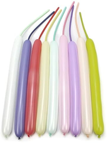 YIKAOMAI® 100 palloncini modellanti con pompa, kit per creazioni festive, in lattice, 300 mm, ideali per feste e compleanni (colori Morandi)