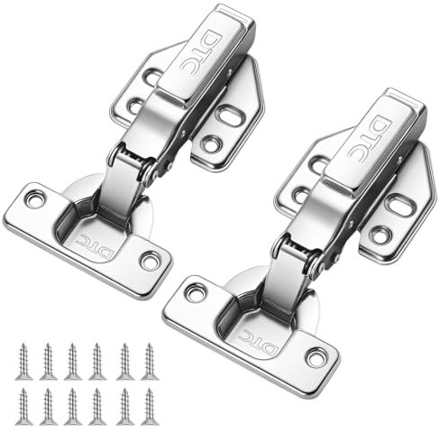 INMOZATA 2Pcs Kitchen Cupboard Hinges 110 Degree Detachable Cabinet Hinges 3D Full Overlay Door Hinge with Screws