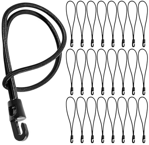 Alovez 25 Stück Schwarz Spanngummi mit Haken, Expander mit Haken 15 cm Planenspanner Gummispanner mit Haken für Zelt Net Anhängerplane Camping Planen