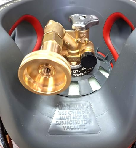 LPG-tankadapter DISH – 3/4 tum och 21,8 mm högergänga – för gasbänksflaskor med dubbelventil – lagligt påfyllbar