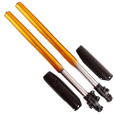 Suspension D'amortisseur Fourche Avant Inversée De 710 Mm pour Moto Tout-Terrain Apollo CRF KLX, avec Amortisseur Et Protection Antichoc Amortisseur Suspension(Golden)