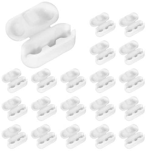 60 Pcs Ball Chain Connectors, 4 mm Plastic Bead Chains Connectors, White Ball Chain Cord Connector Clips for Household Blind Cord Replacement, Vertical Roman Roller