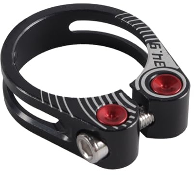 Durlo Abrazadera para tija de sillín de bicicleta plegable, de montaña y de carretera, color negro, 34,9 mm